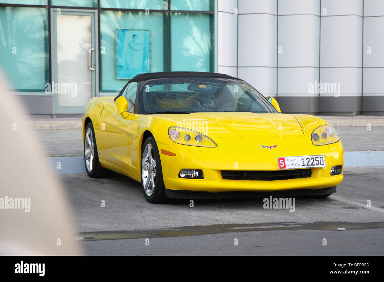 Gelben Corvette Stockfoto