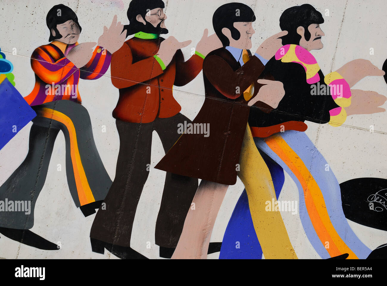 Padua, Italien, ein Wandbild für die Beatles Yellow Submarine Stockfoto