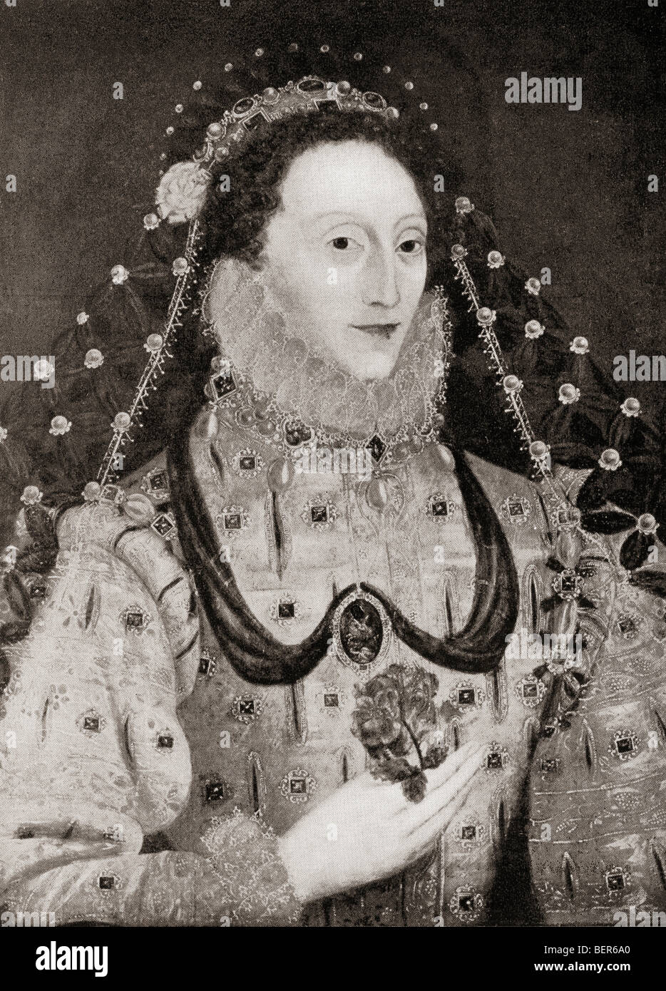 Elizabeth I, 1533, 1603. Königin von England und Irland. Aus dem Buch veröffentlicht Elizabeth and Essex von Lytton Strachey 1928. Stockfoto