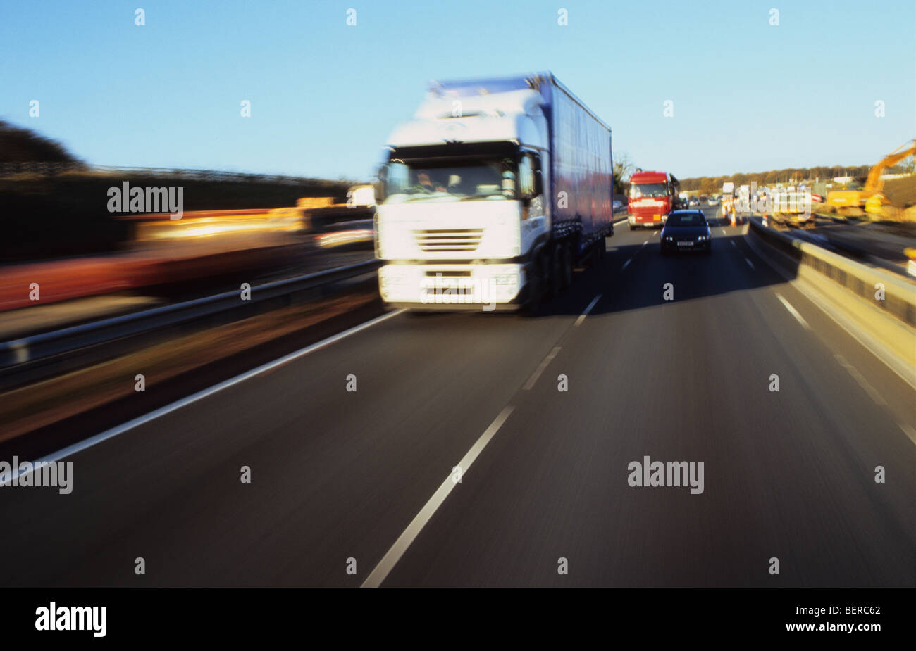 LKW auf A1/M1 Autobahn Leeds Yorkshire uk Reisen Last tragen Stockfoto