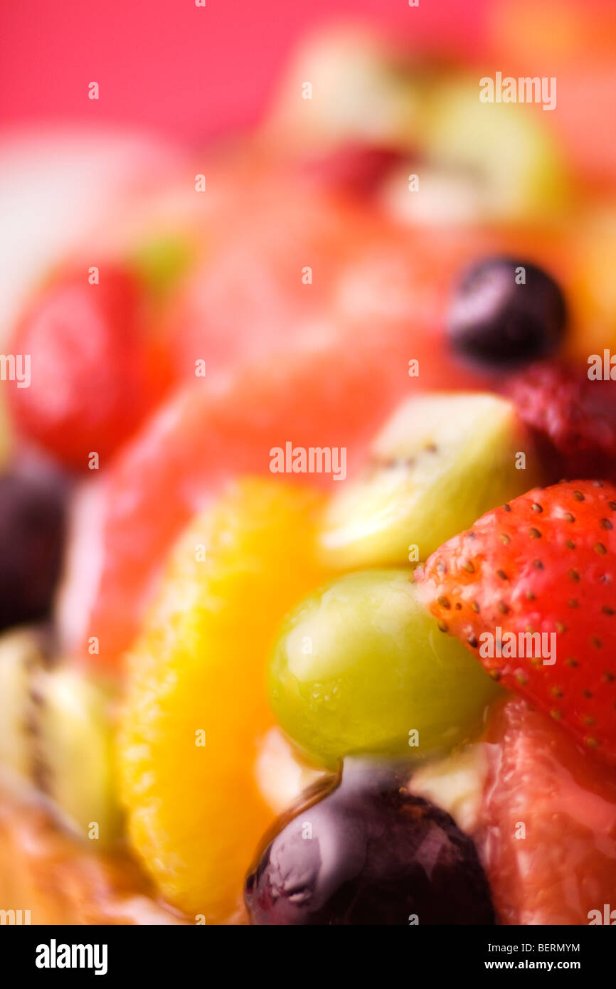 Obstkuchen, in der Nähe Stockfoto