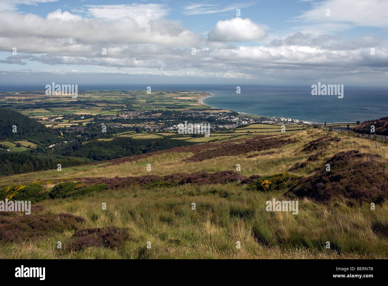 Landschaft der Isle Of Man suchen nördlich von Teil des TT Circuit Stockfoto