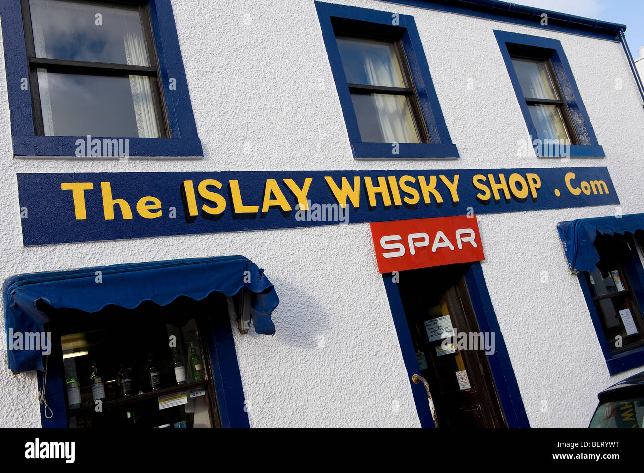 Whisky-Shop, Bowmore, Isle of Islay, Schottland Stockfoto