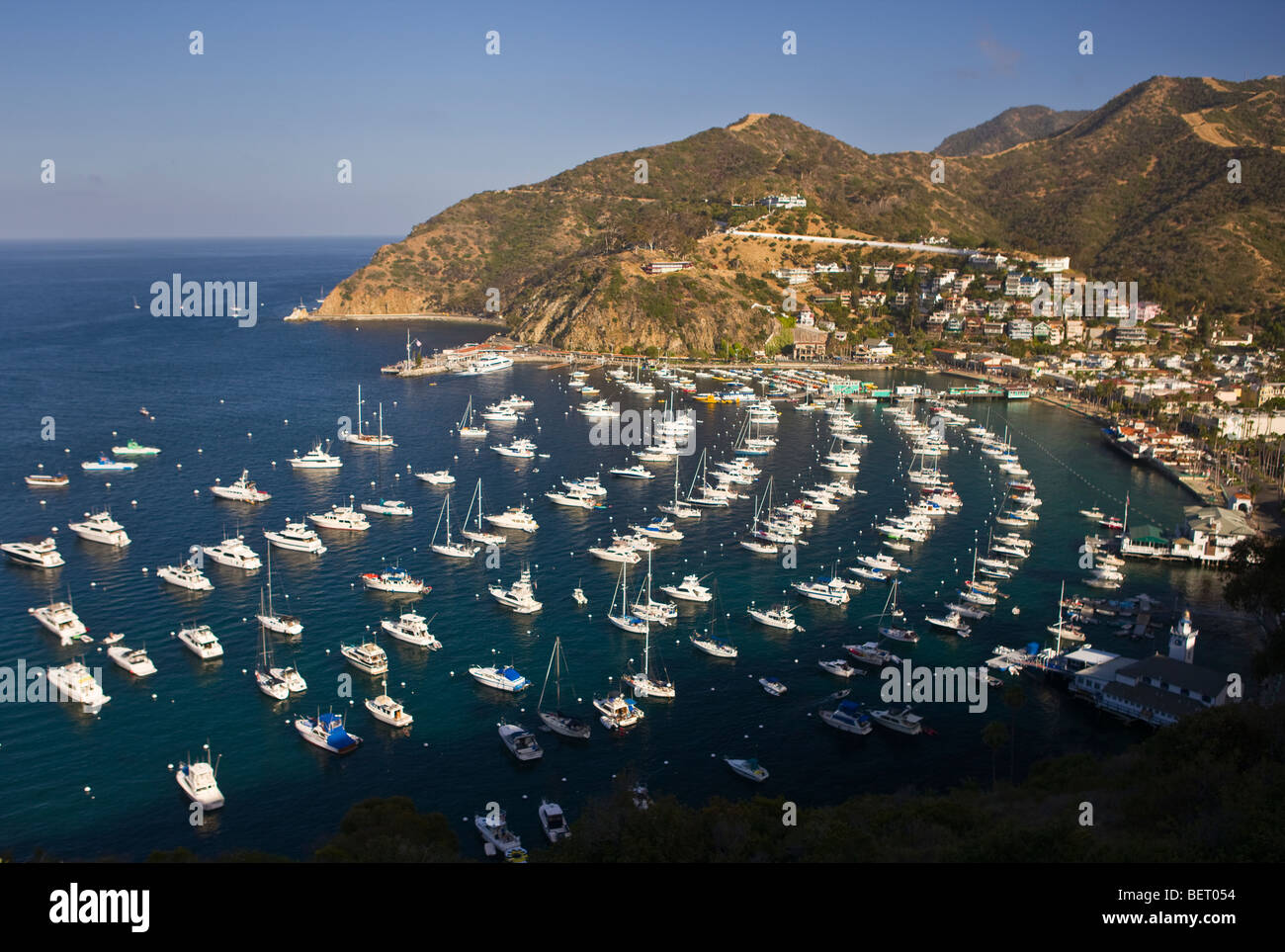 AVALON, Kalifornien, USA - Hafen und Stadt von Avalon, Santa Catalina Island Stockfoto