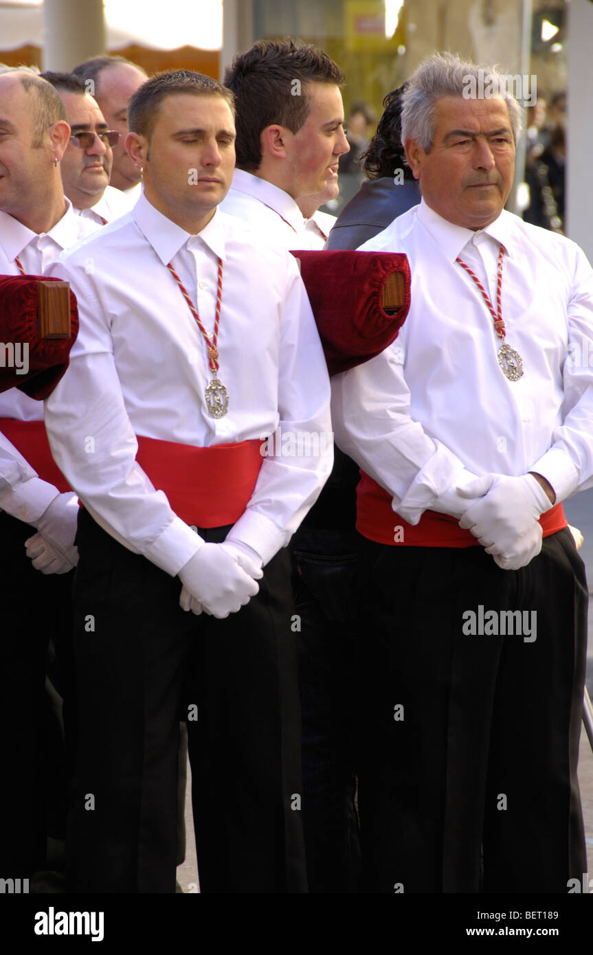 Feier der Auferstehung in der Karwoche von Spanien. Stockfoto