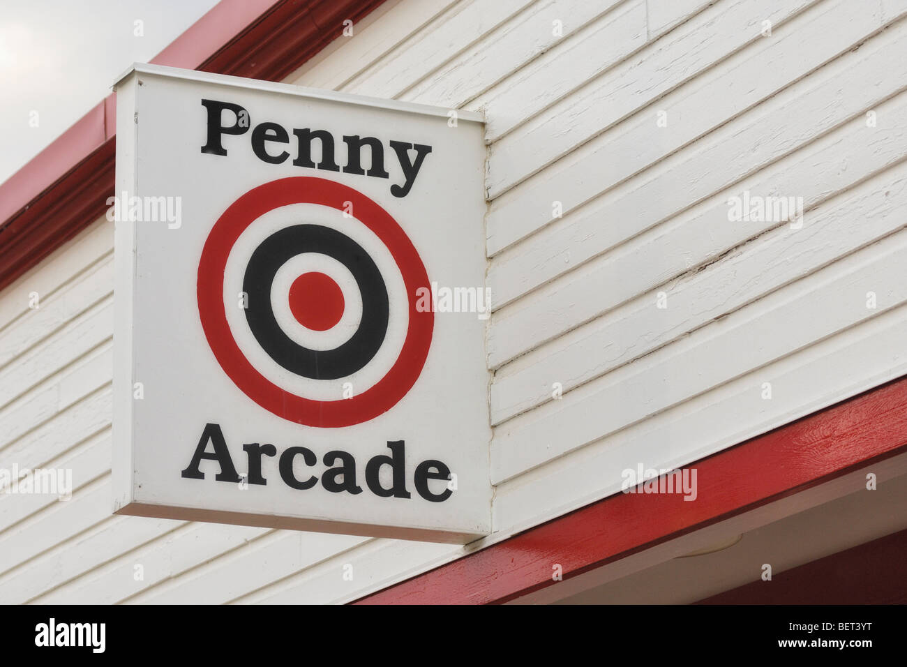 Penny Arcade Zeichen Stockfoto