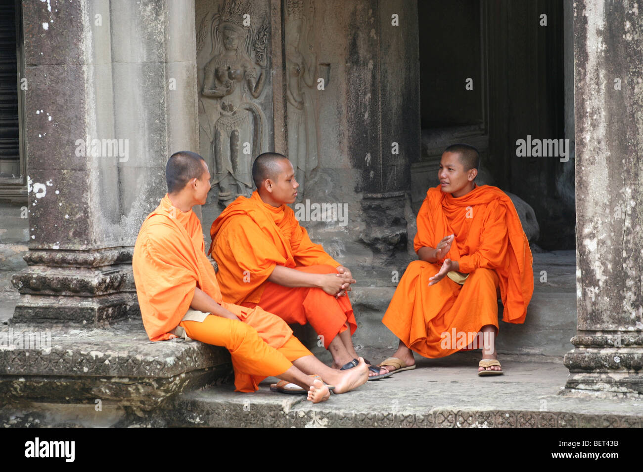 Mönche in Angkor Wat Stockfoto