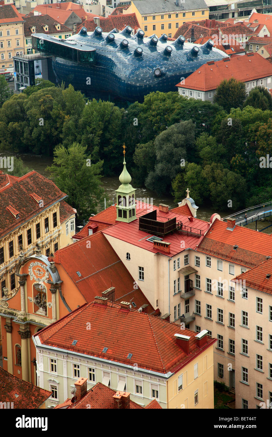 Österreich, Graz, Altstadt, allgemeine Luftbild Stockfoto