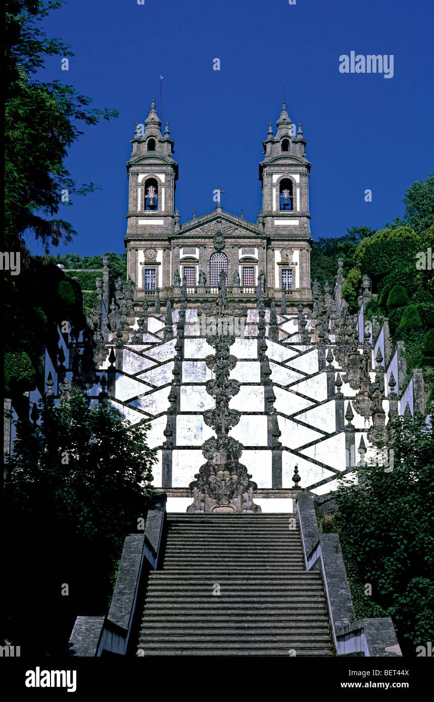Portugal, Minho: Wallfahrtskirche Bom Jesus do Monte in Braga Stockfoto