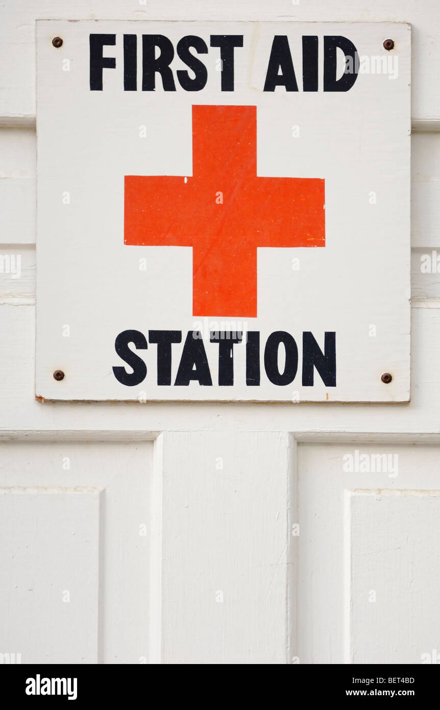 Erste Hilfe-Station Stockfoto