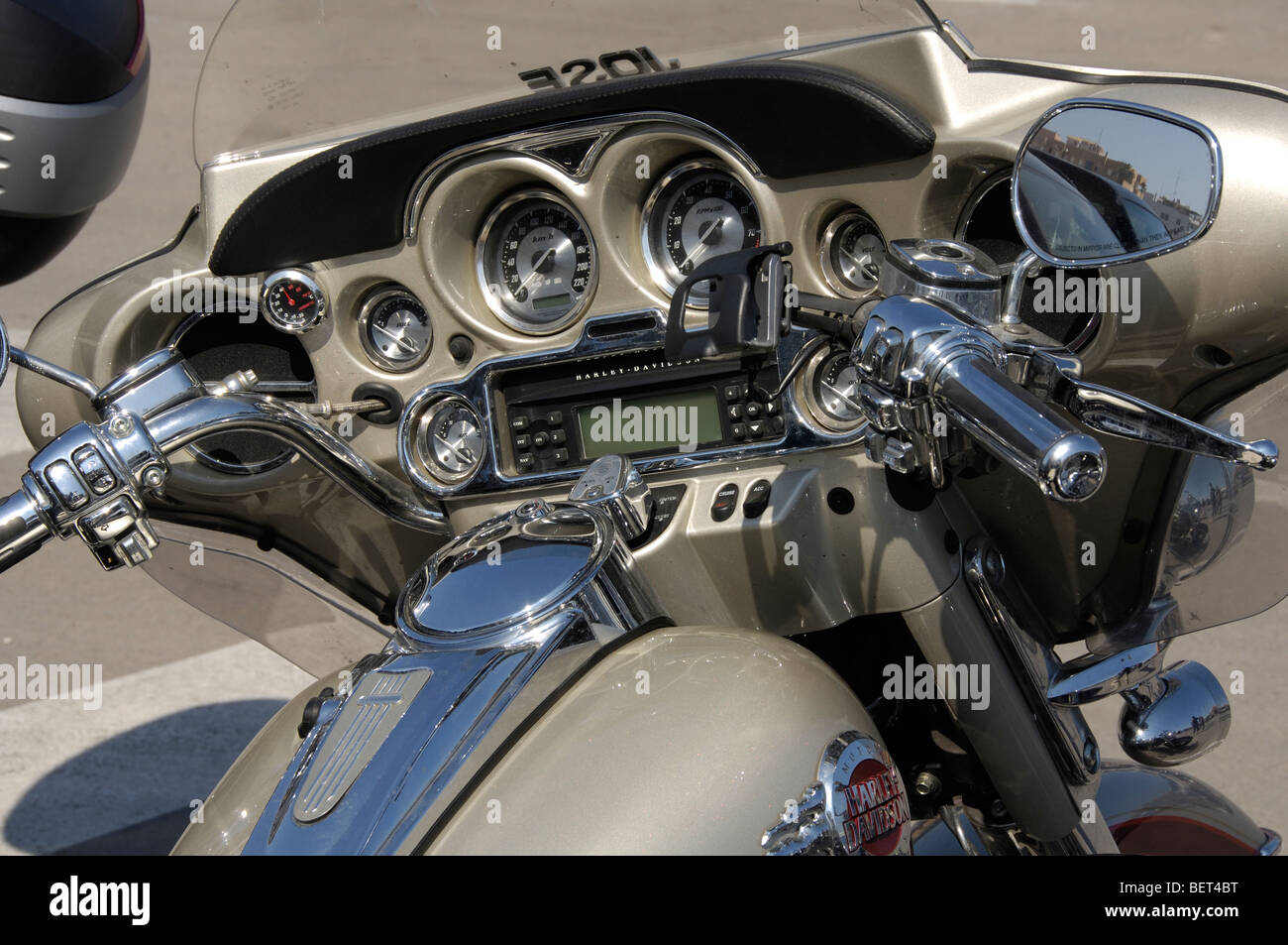 Details und Teile von einer Harley Davison Stockfoto