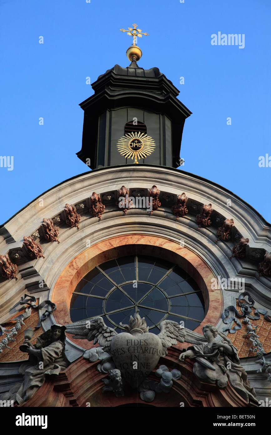 Deutschland, Bayern, München, Asam-Kirche, Architektur-detail Stockfoto