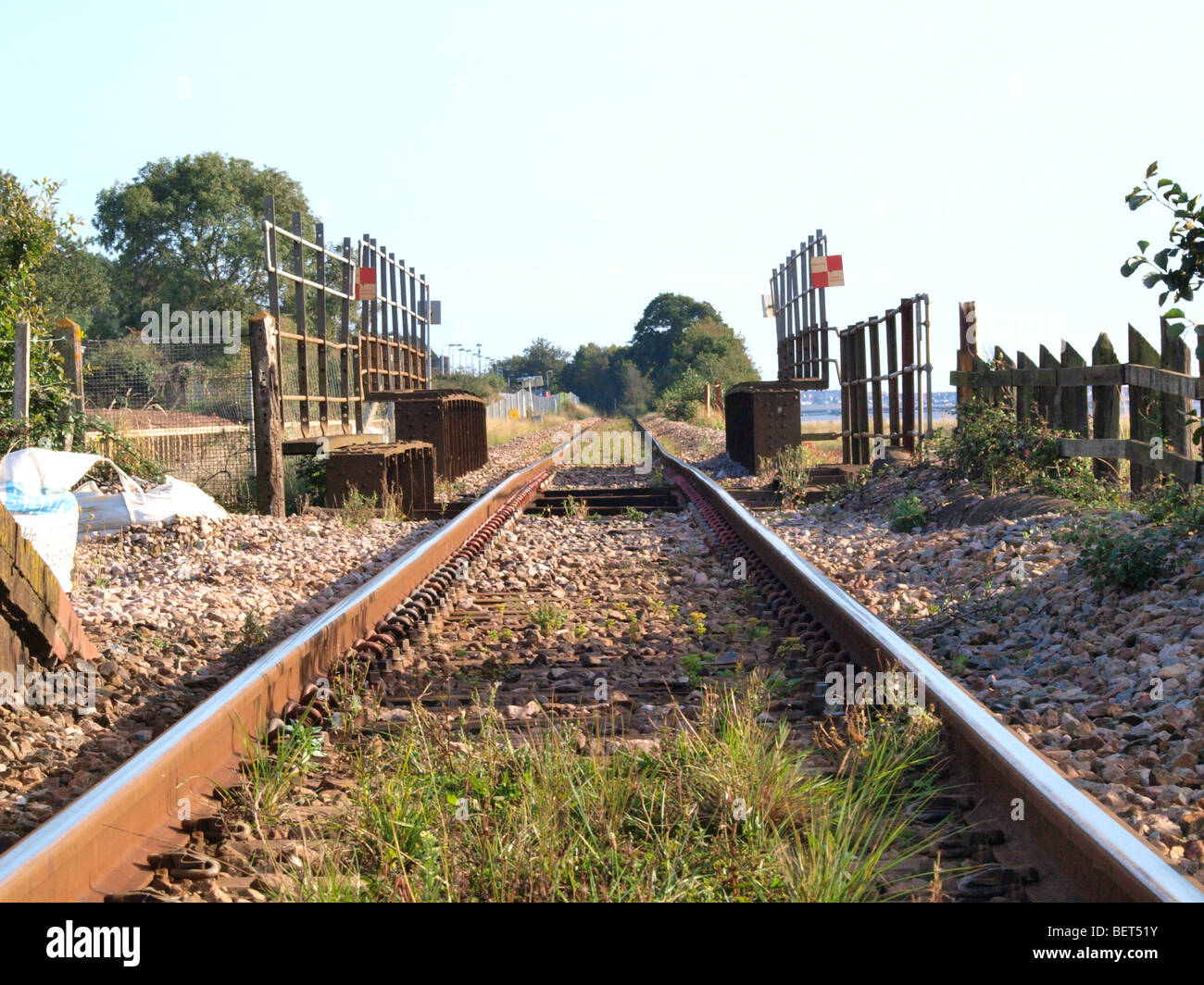 Trainieren Sie Strecke in der Nähe von Exton Station, Süd-West-Linie, von First Great Western verwaltet. Stockfoto