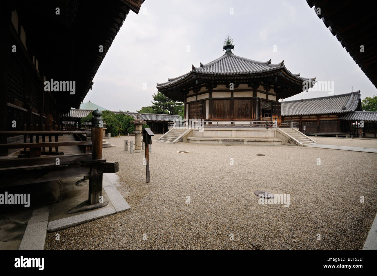 Yumedono (Hall of Dreams). Zu-in-Bereich. Horyu-Ji-Komplex. Ikaruga. Präfektur Nara. Kansai (aka Kinki) Region. Japan Stockfoto