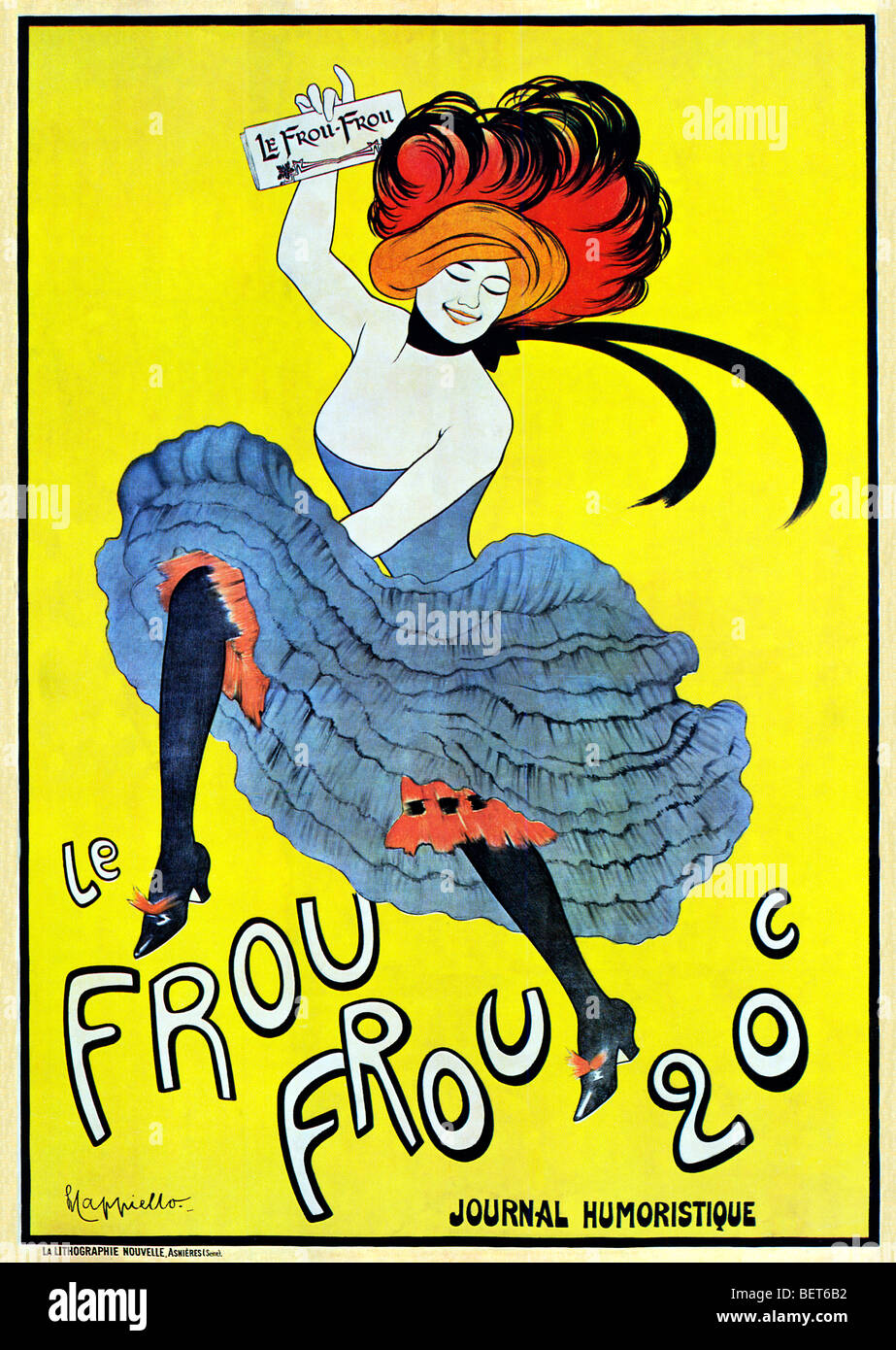 Le Frou Frou, illustriert 1899 Jugendstil Poster von Leonetto Cappiello für Paris Comic Magazin Stockfoto