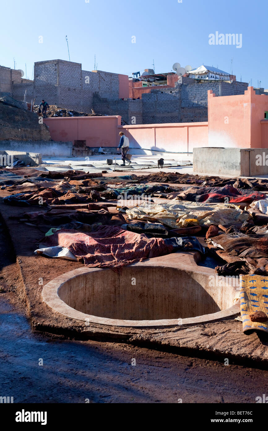 Berber Tanneries, Marrakesch, Marokko Stockfoto