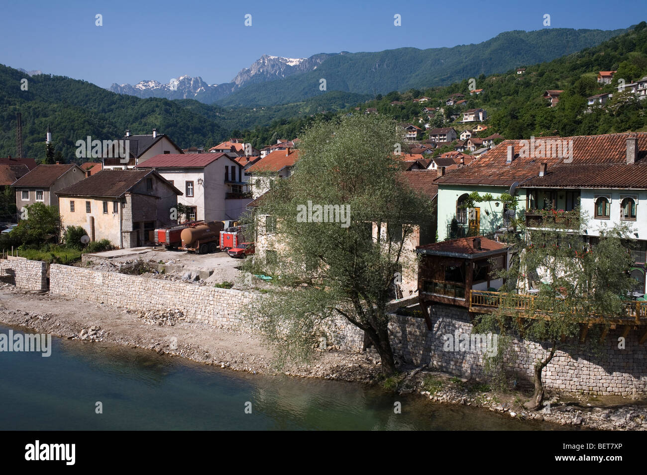 Die Stadt Konjic in Bosnien und Herzegowina. Stockfoto