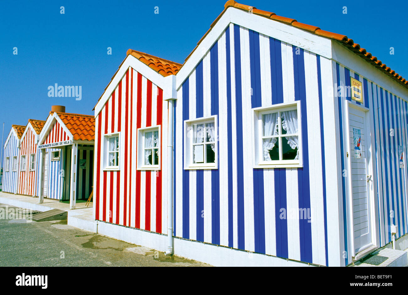 Portugal, Beiras: Fischereistadt beherbergt eine der Costa Nova Bei Aveiro Stockfoto