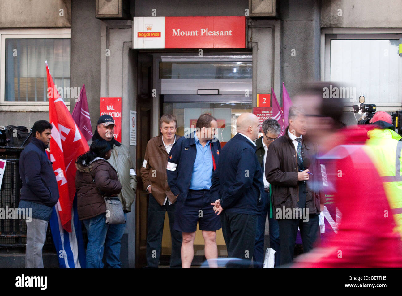 CWU Picket - Post Streik 2009 Stockfoto