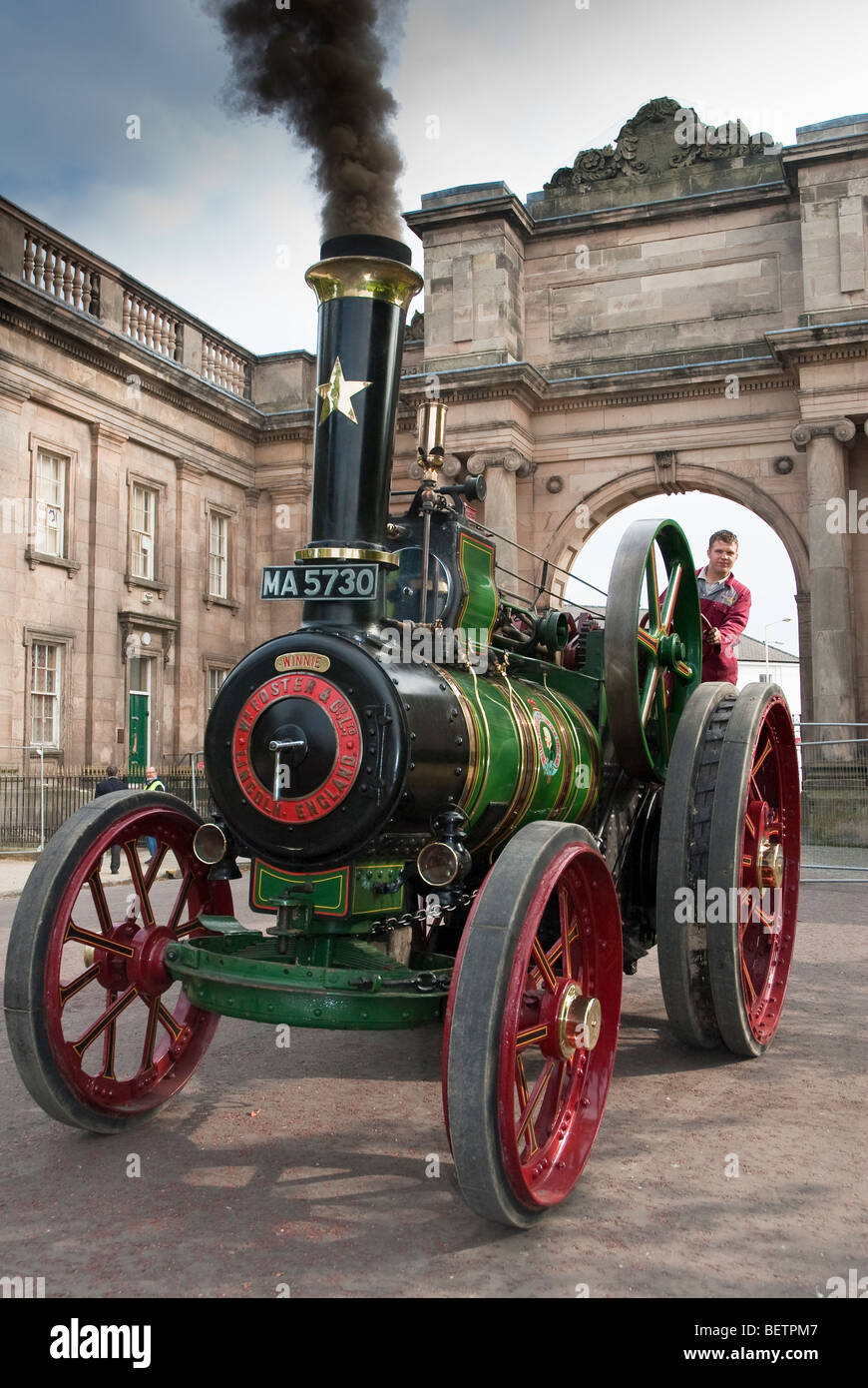 Zugmaschine Dampf Birkenhead Park Festival Macht des Verkehrs. William Foster Zugmaschine. Stockfoto