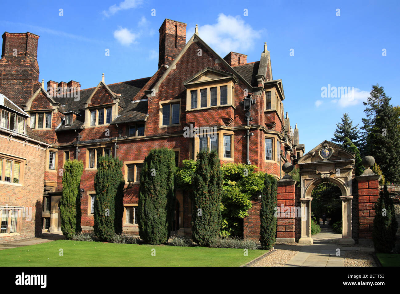 Pembroke College der Universität Cambridge, Ivy Gericht. Stockfoto