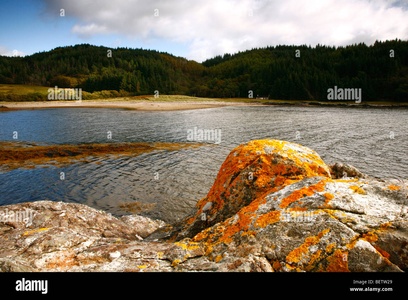 Sandaig Bay, Ring des hellen Wassers, Camusfearna, Knoydart, Hochland von Schottland, Großbritannien. Stockfoto