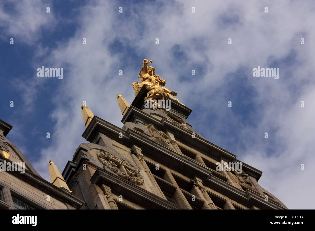 Ehemalige Gilde Häuser, Grote Markt, Antwerpen, Belgien Stockfoto