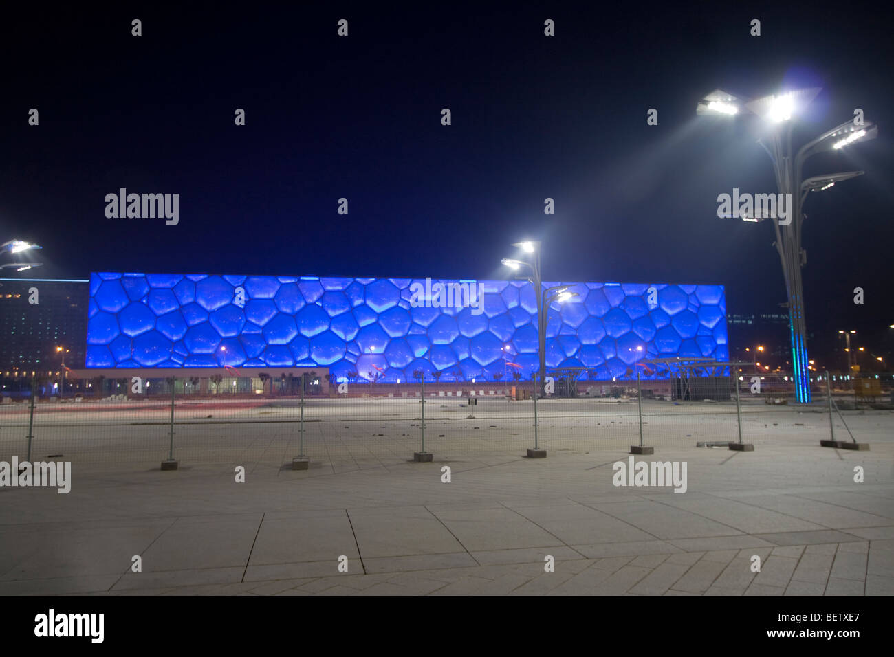 Beijing National Aquatics Centre (北京国家游泳中心) auch bekannt als das Wasser Cube (水立方) oder abgekürzt [H2O] Stockfoto