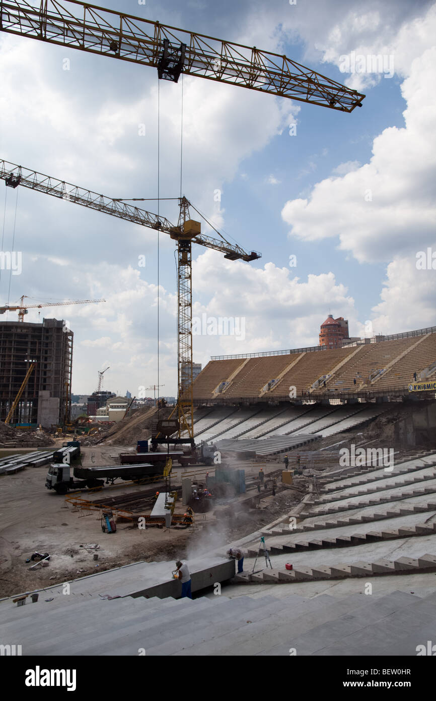 Die Rekonstruktion der nationalen Sport-Komplex "Olympijska" Stadion in Kiew, Ukraine Stockfoto