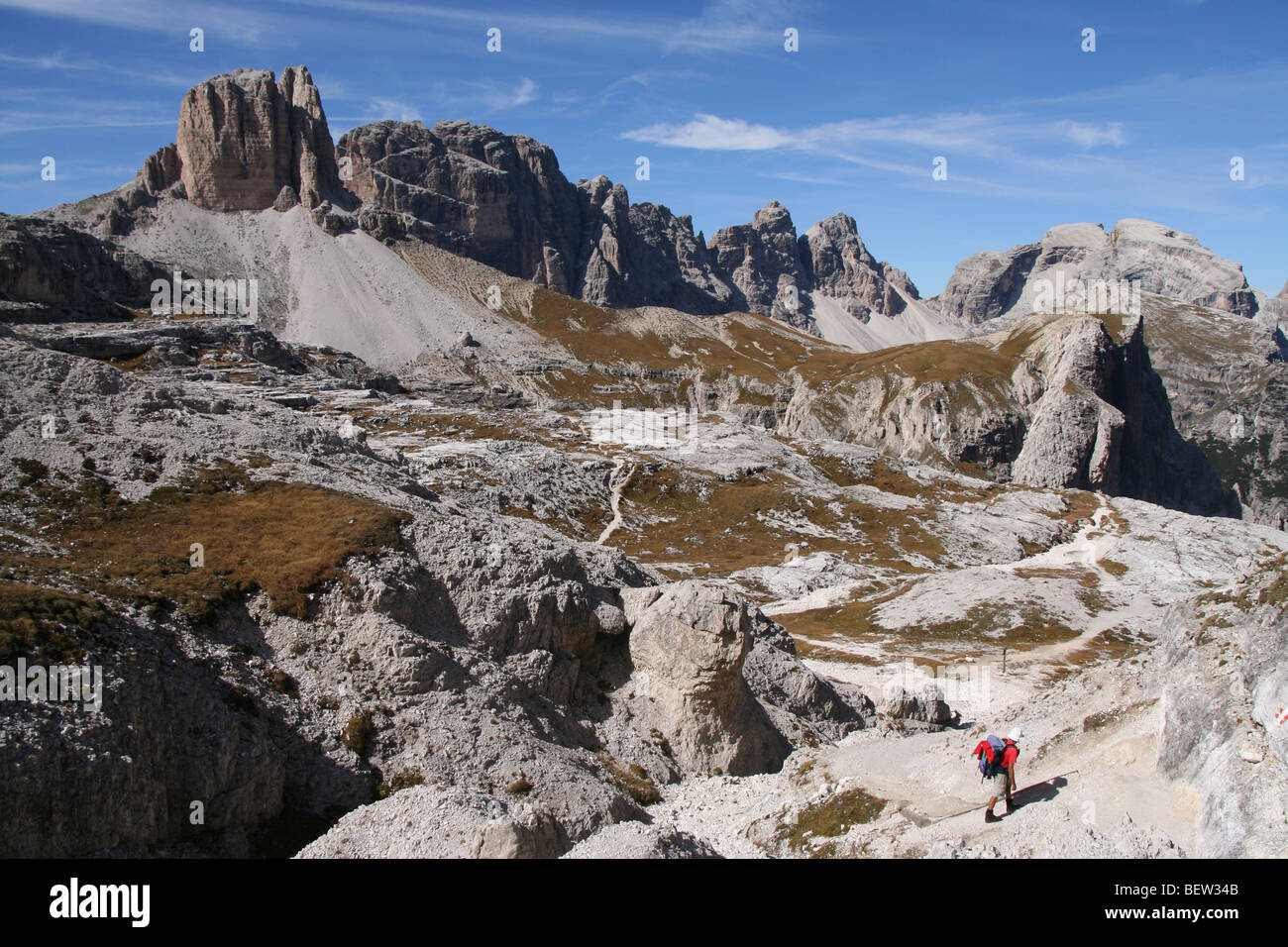 Walker in den Sextner Dolomiten Stockfoto