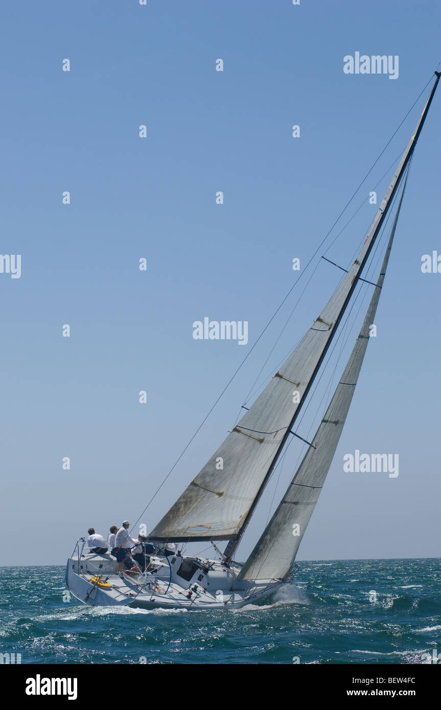 Yacht konkurriert in Team-Segel-Event, California Stockfoto