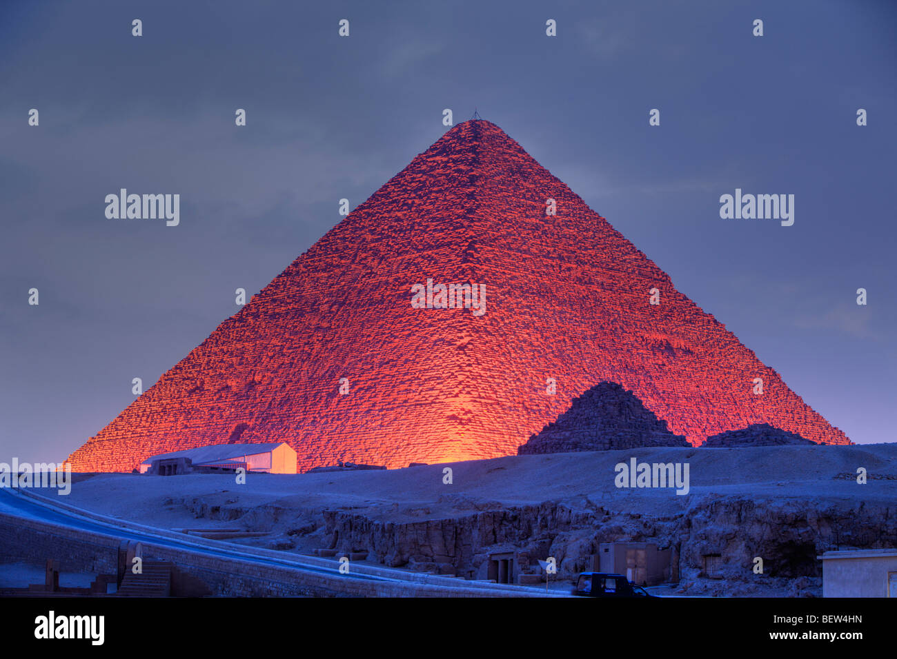 Light &amp; Sound Show bei Pyramiden von Gizeh, Kairo, Ägypten Stockfoto