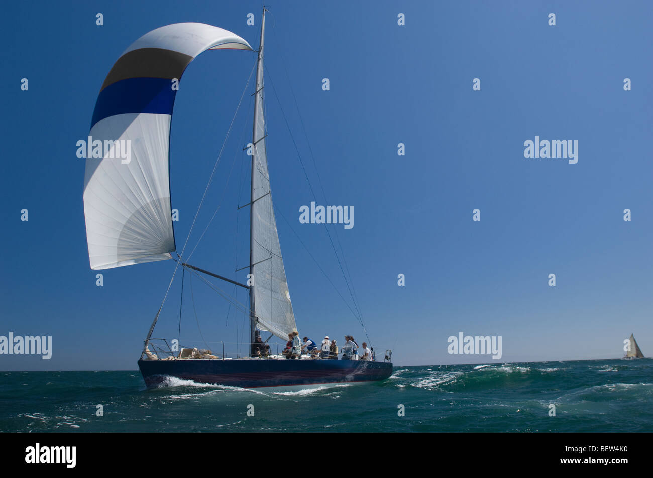Yacht konkurriert in Team-Segel-Event, California Stockfoto