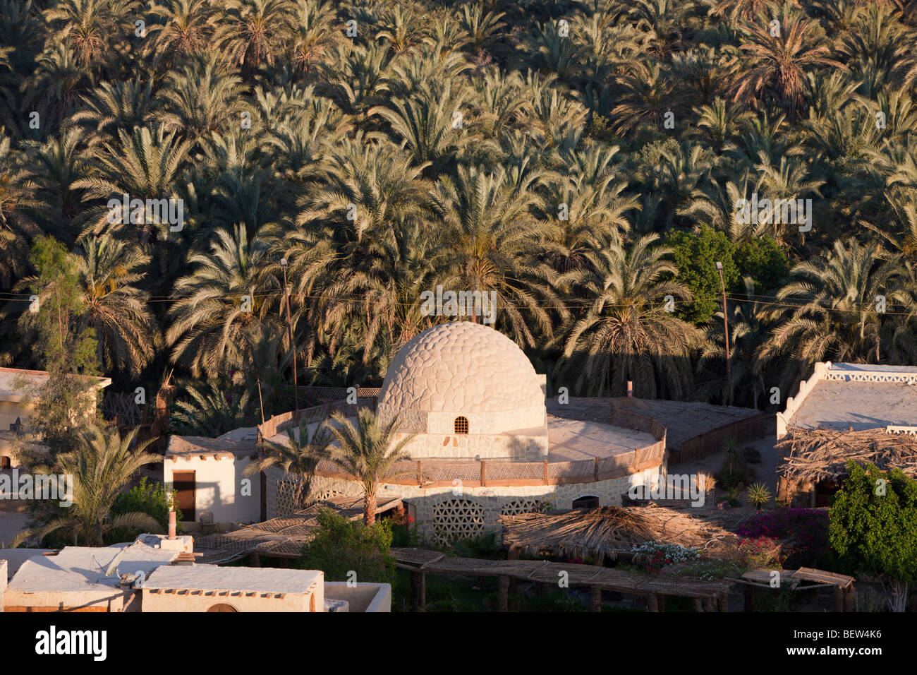 Blick auf die Oase Bahariya, die Oase Bahariya, die libysche Wüste, Ägypten Stockfoto
