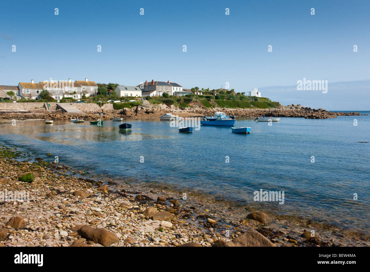 Old Town Bay, St. Marien, Isles of Scilly, Tolman Punkt Stockfoto