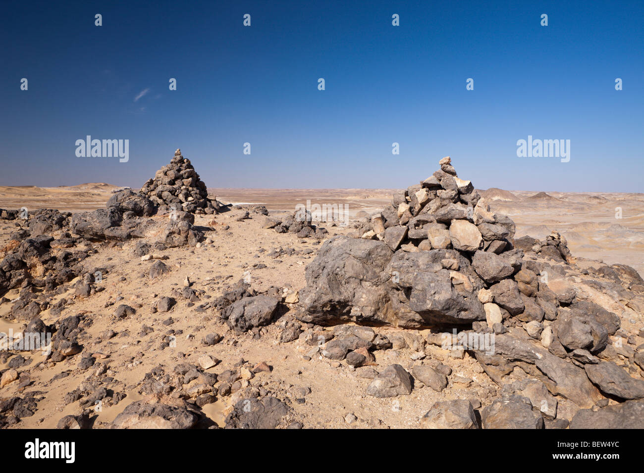 Blick über die Wüste von Crystal Mountain, libysche Wüste, Ägypten Stockfoto