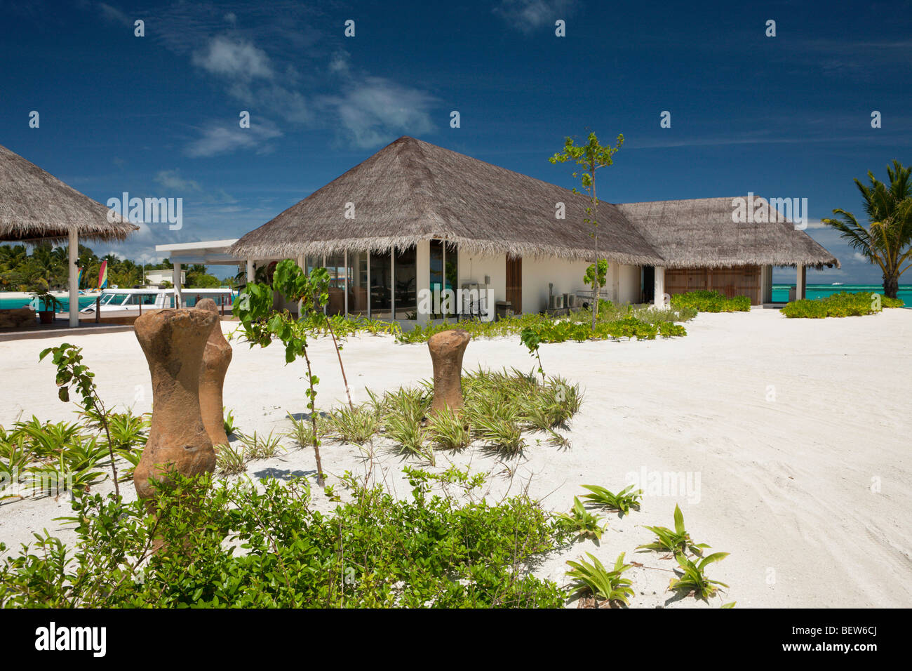 Tauchbasis auf den Malediven Insel Kandooma, Süd Male Atoll, Malediven Stockfoto