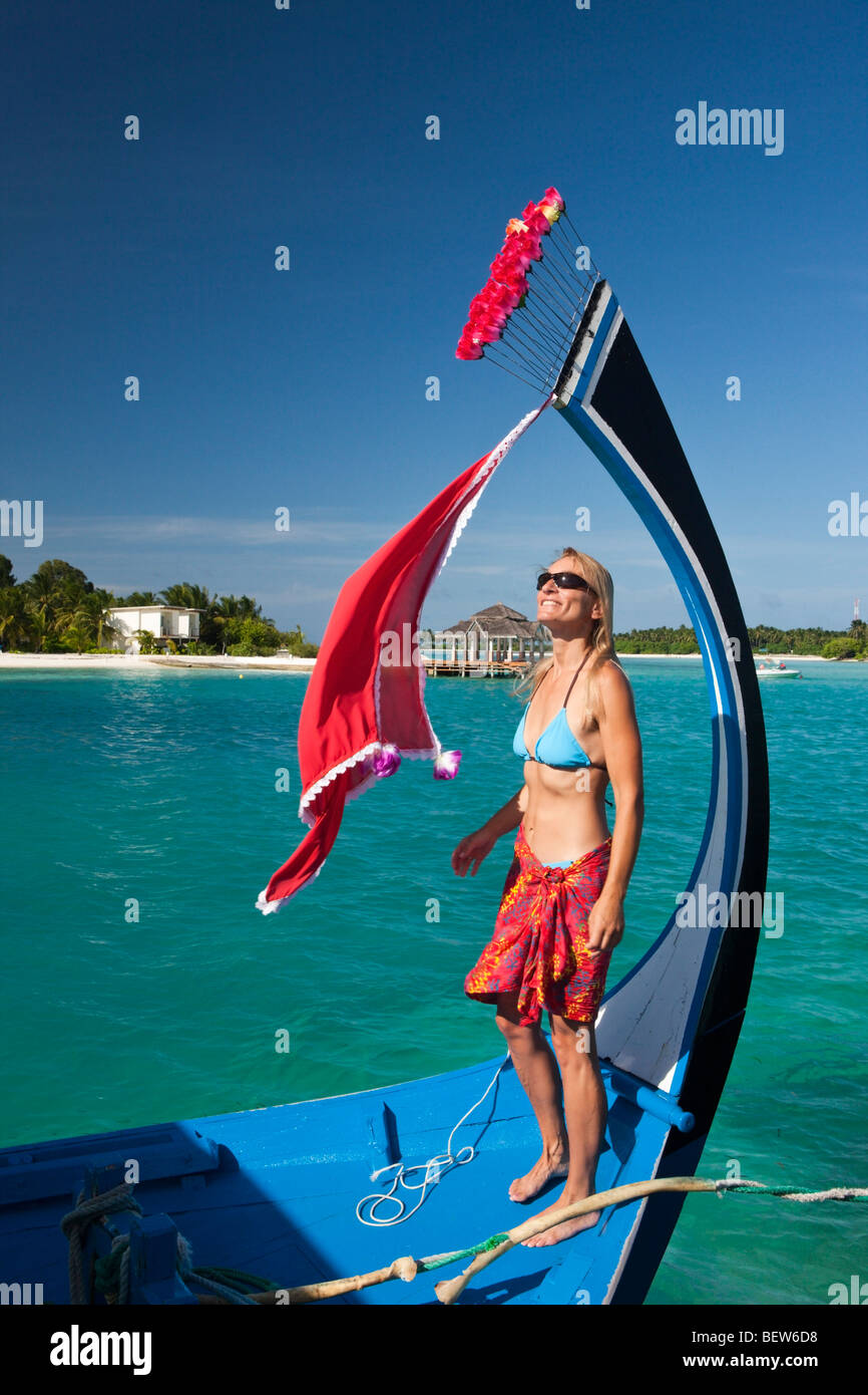 Urlaub auf den Malediven, Kandooma, Süd Male Atoll, Malediven Stockfoto