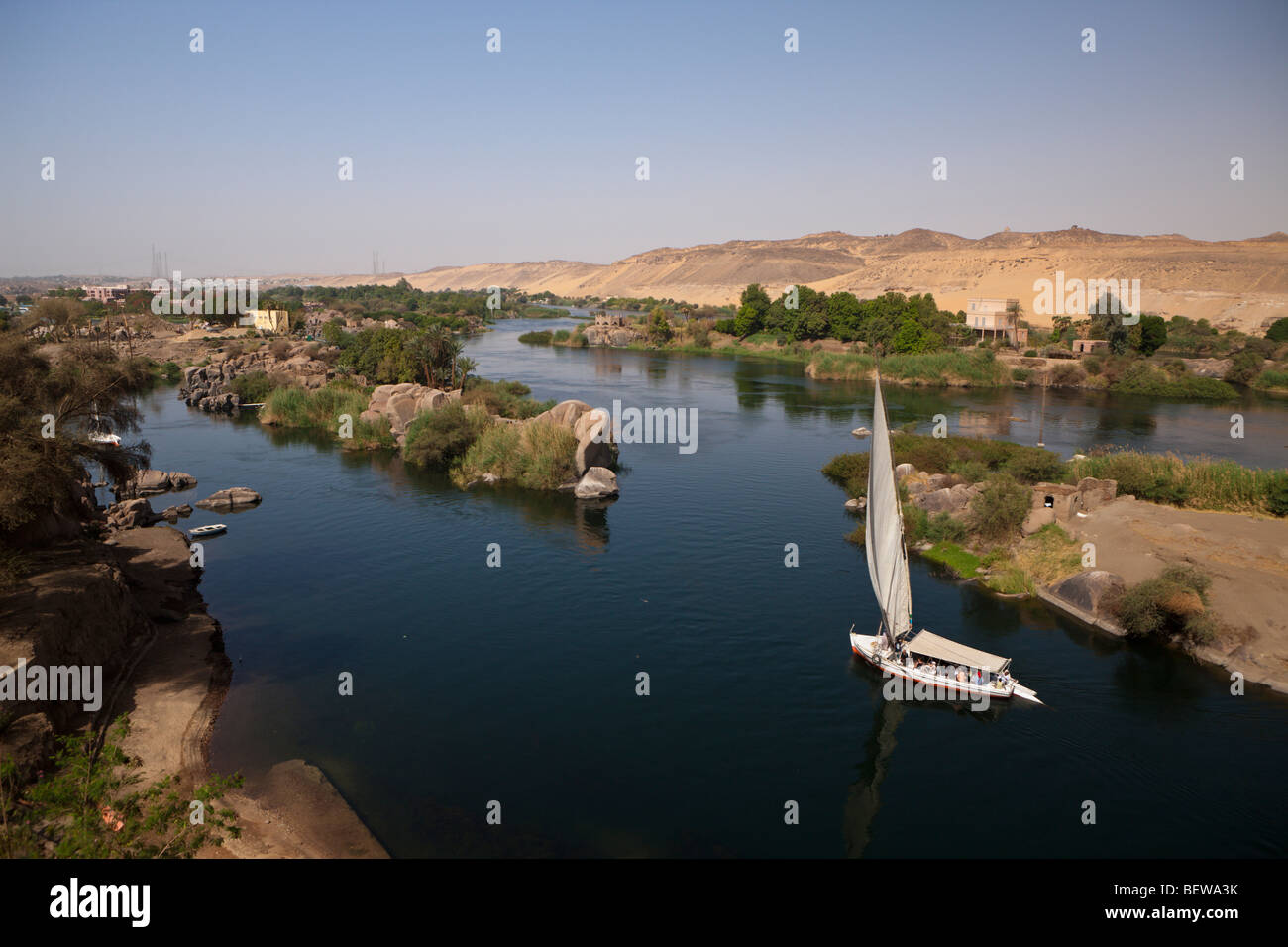 Feluke auf Katarakt Nil, Assuan, Ägypten Stockfoto
