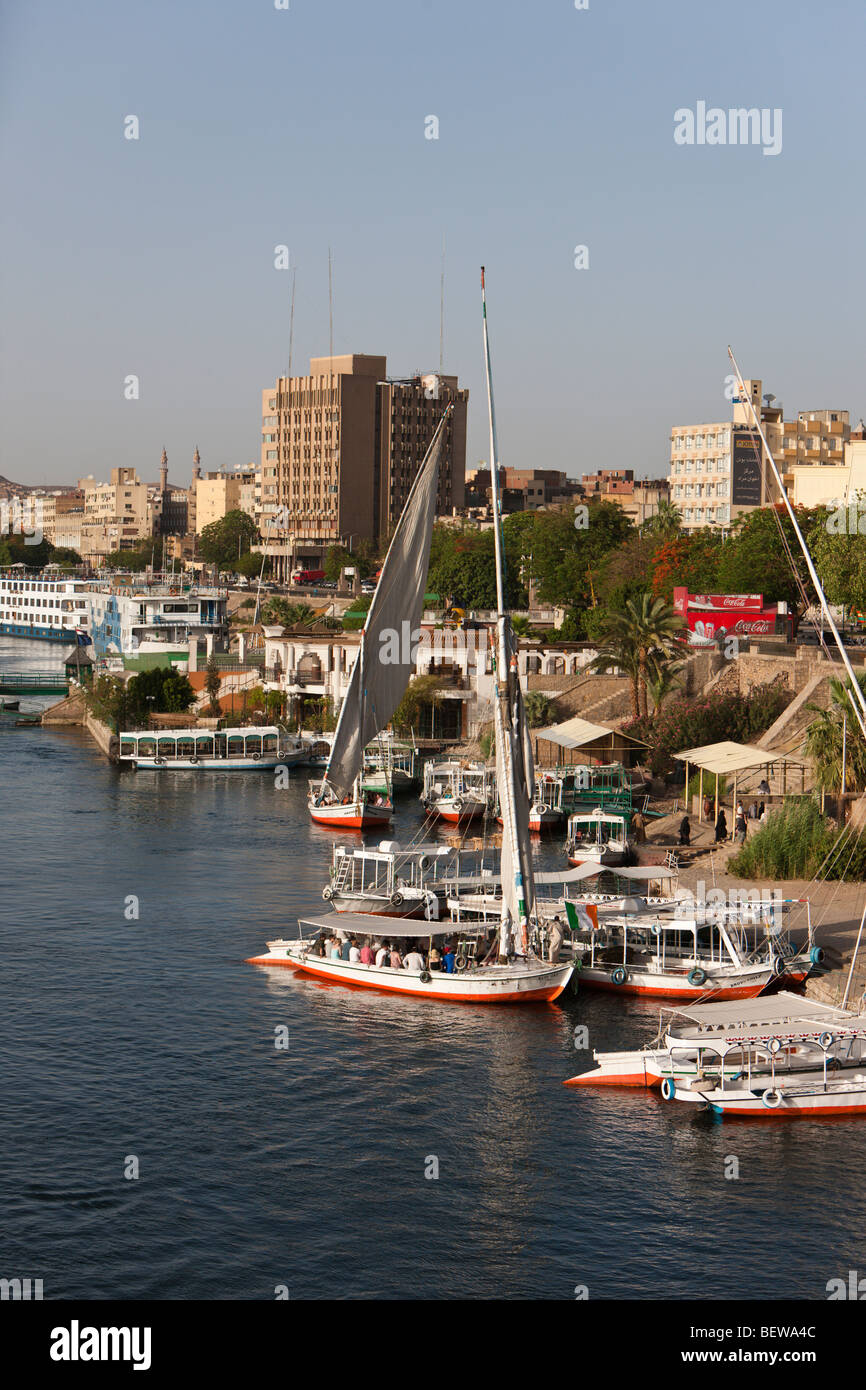 Corniche Aswan, Assuan, Ägypten Stockfoto