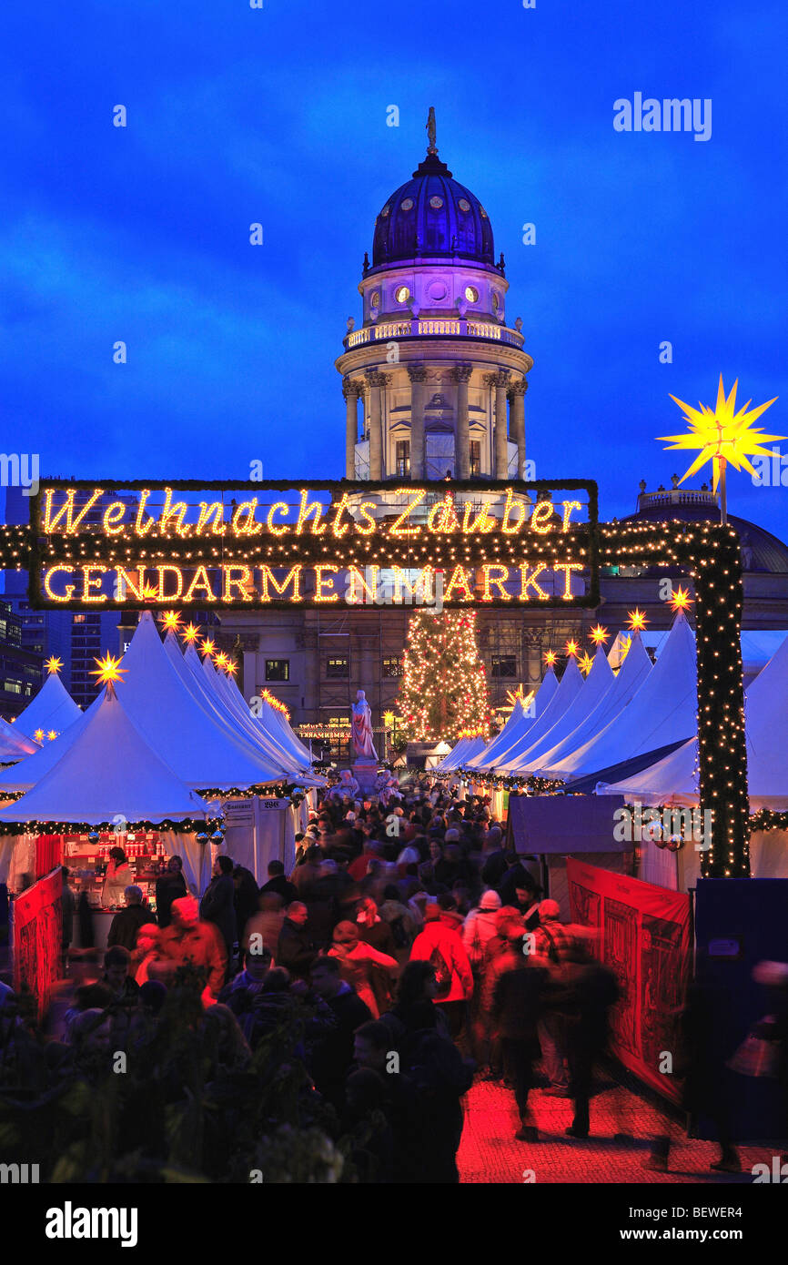 Berlin, Gendarmenmarkt, Weihnachtsmarkt Stockfoto