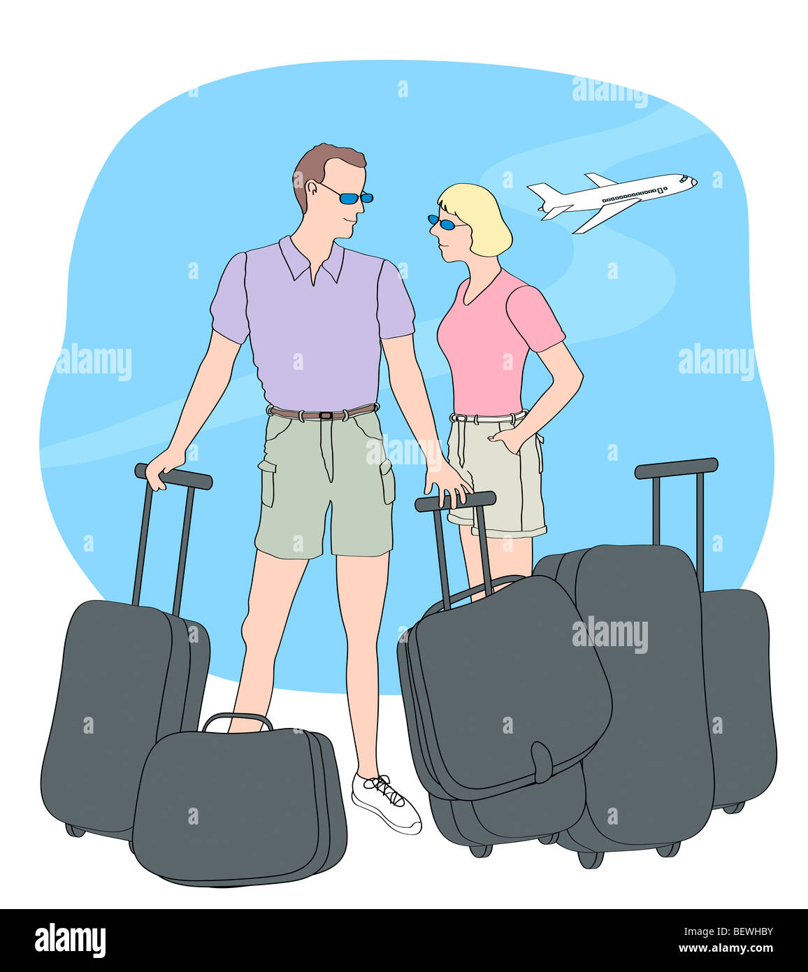 Paar, Linda Braucht fliegen (20. Jahrhundert/American), Computergrafik Stockfoto