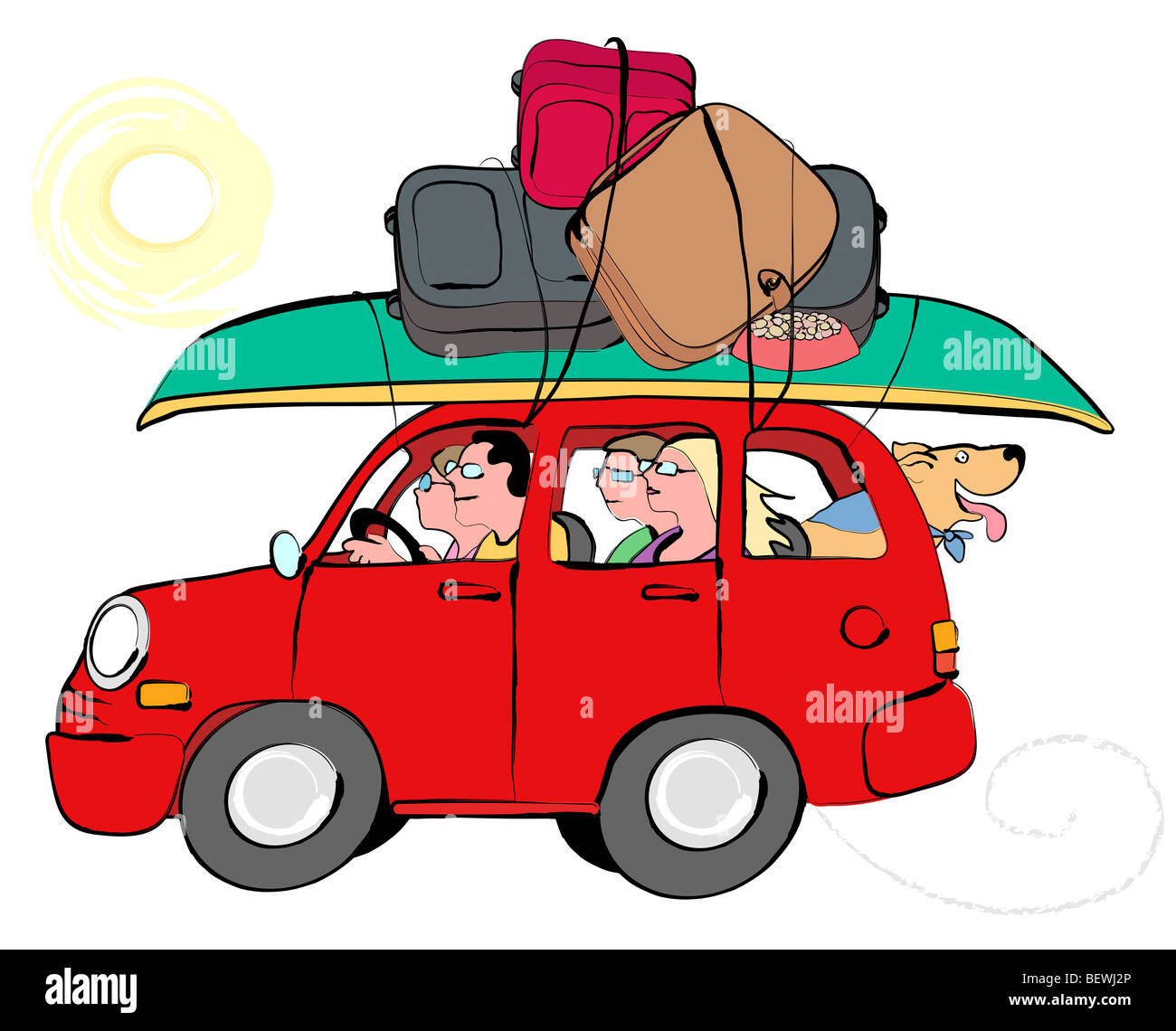 Reise mit der Familie, Linda Braucht (b.20th Jahrhundert/American), Computergrafik Stockfoto