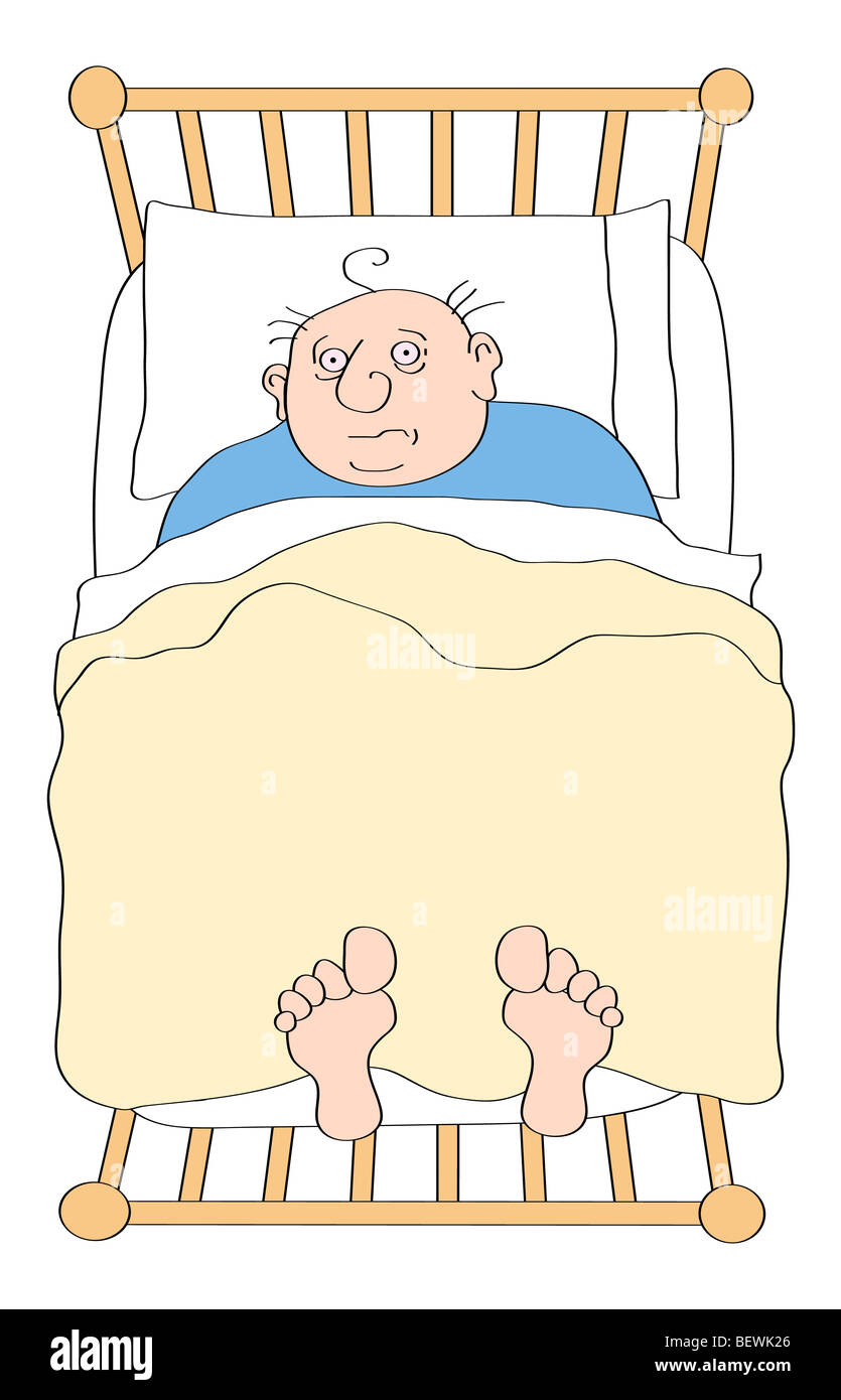 Kann nicht schlafen Mann, Linda Braucht (20. C. amerikanisch), Computergrafik Stockfoto