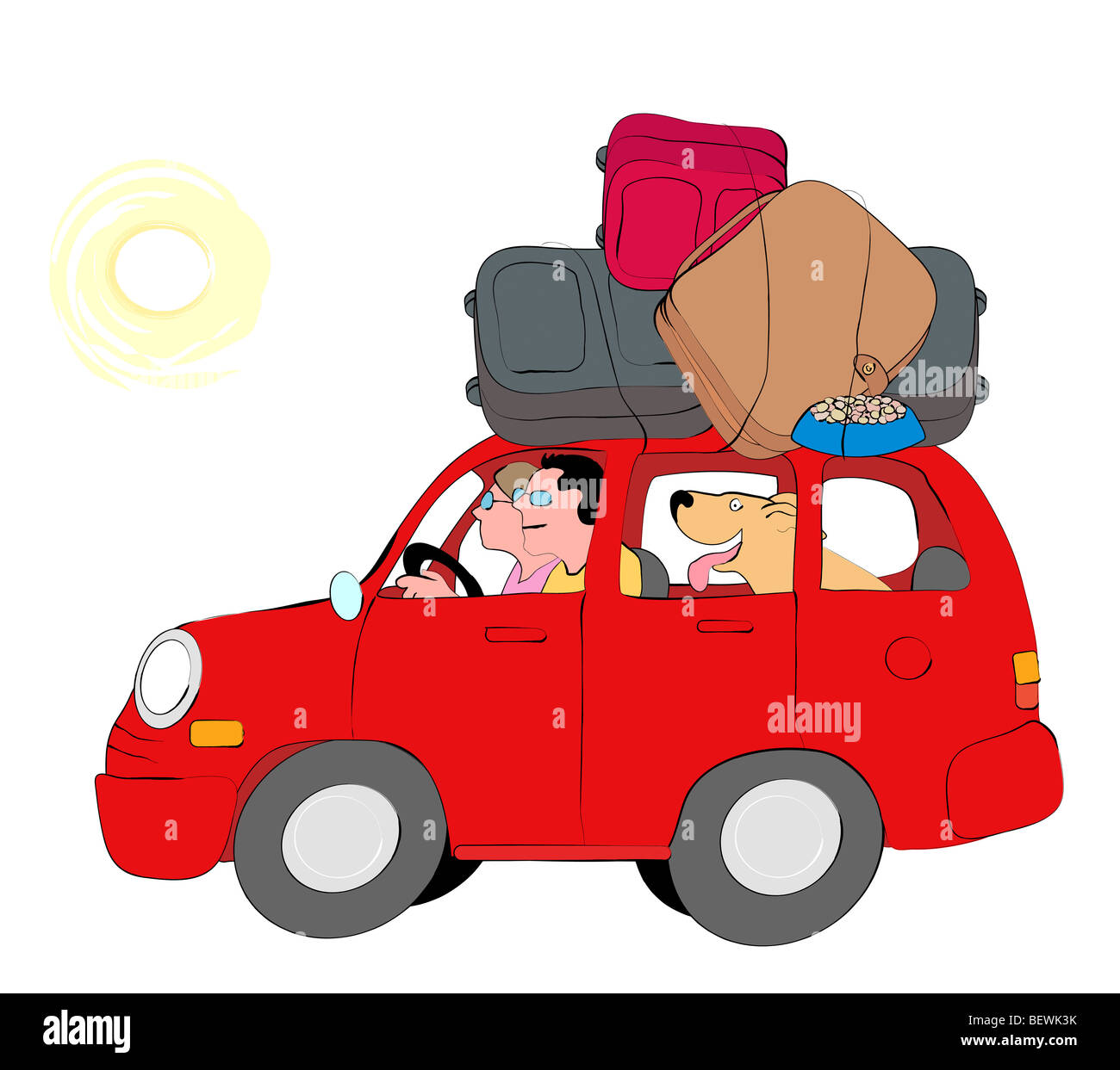 Familie Reise paar, Linda Braucht (b.20th Jahrhundert, /American), Computergrafik Stockfoto