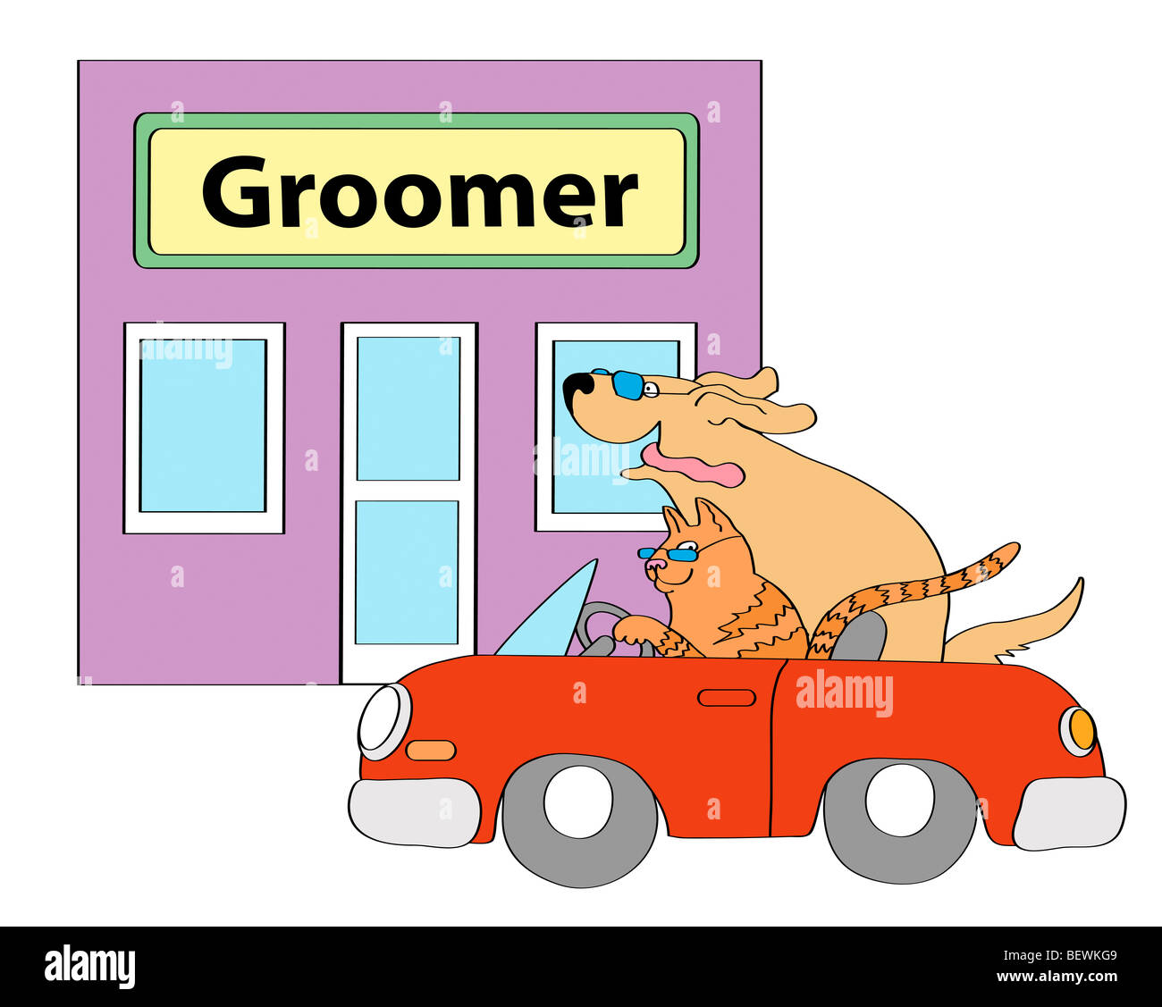 Critter Auto 3, Linda Braucht (b.20th Jahrhundert/American), Computergrafik Stockfoto