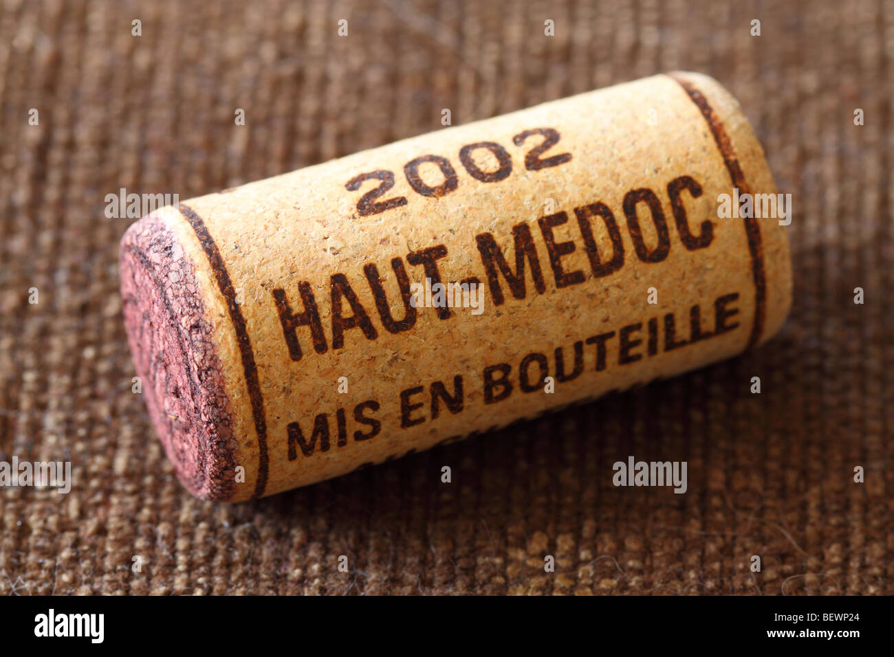 Haut-Medoc-2002 Wein Korken Stockfoto