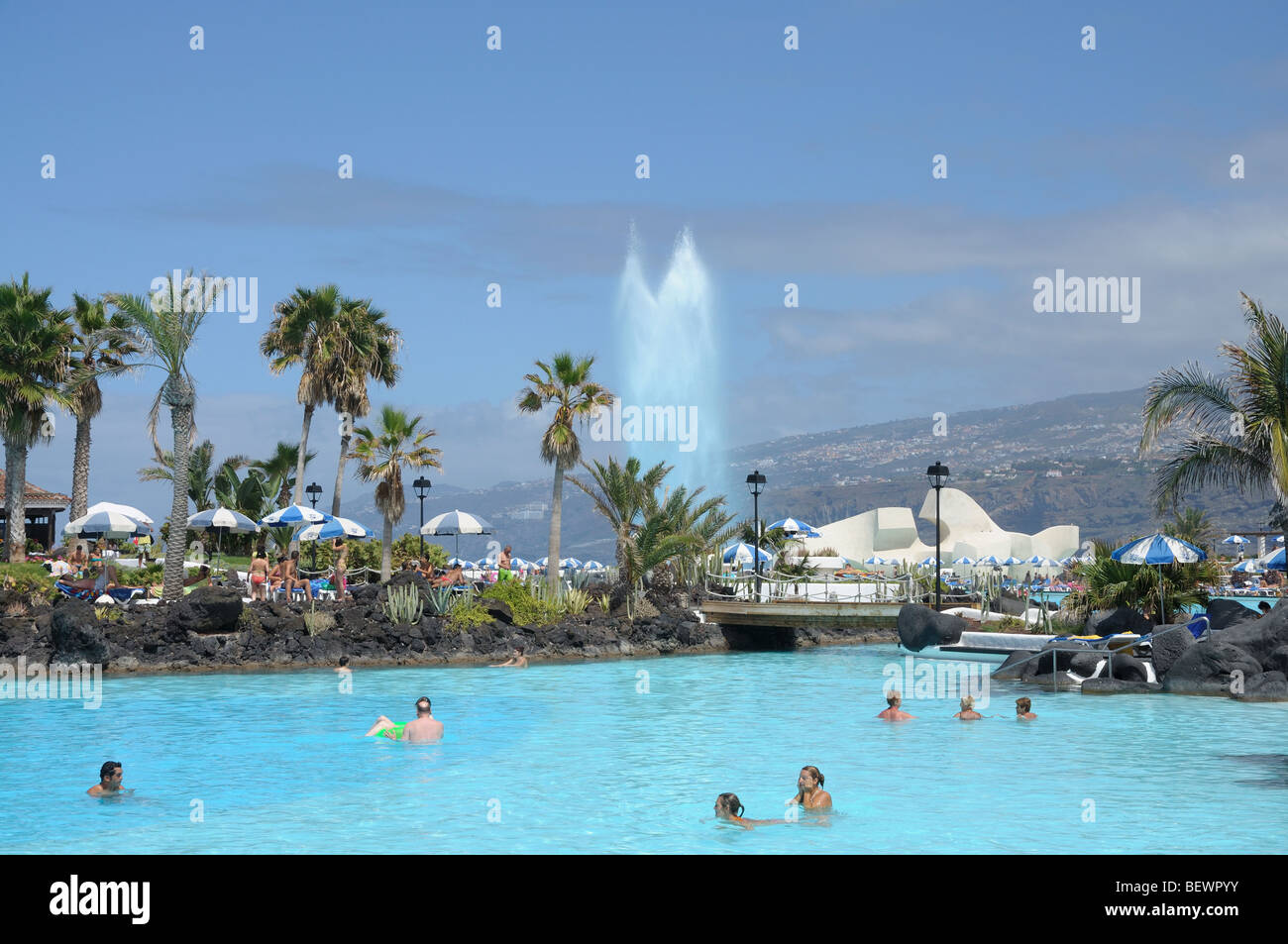 Lago Martianez - Meerwasser Pool-Komplex in Puerto De La Cruz, Teneriffa Stockfoto