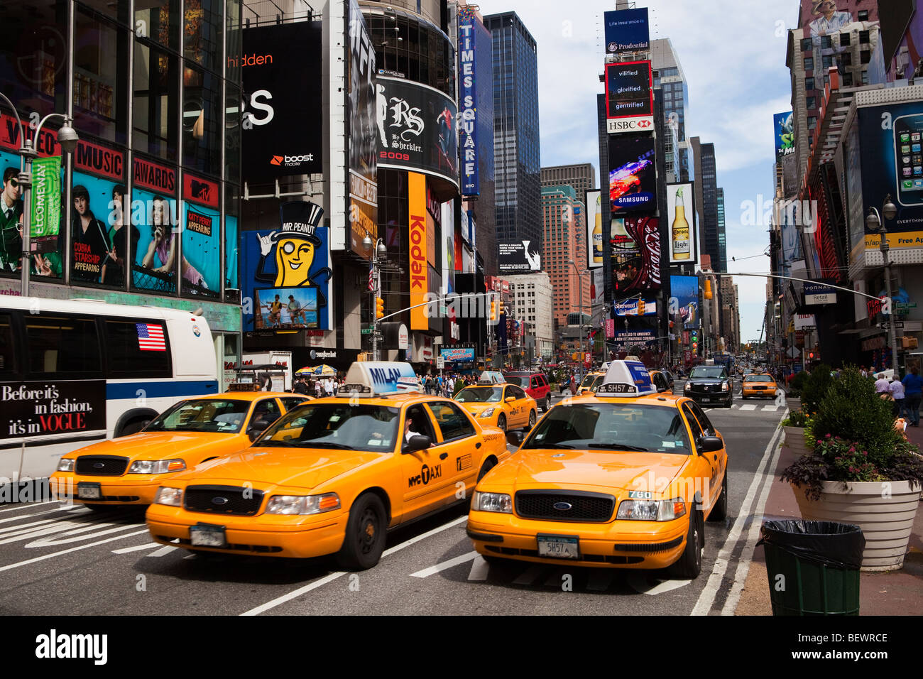 Verkehr am Times Square, New York Stockfoto