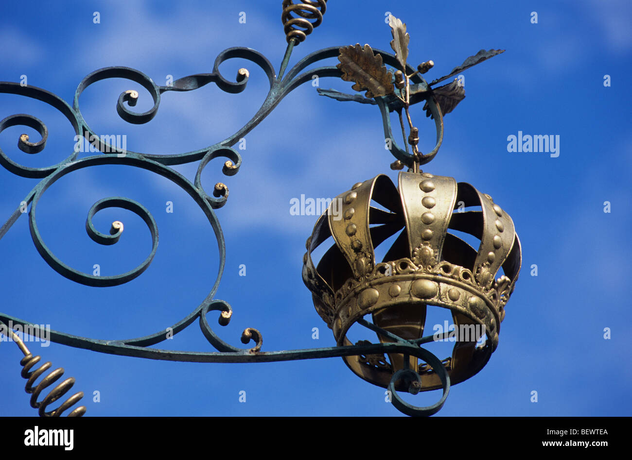 Inn-Schild Krone, Restaurant, Krone, Elsass, Frankreich Stockfoto